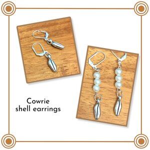 Cowrie shell earrings (2)